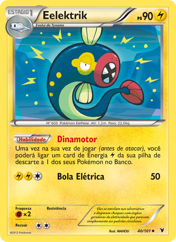 Eelektrik 40 — Vitórias Nobres (Portuguese Pokémon TCG card)