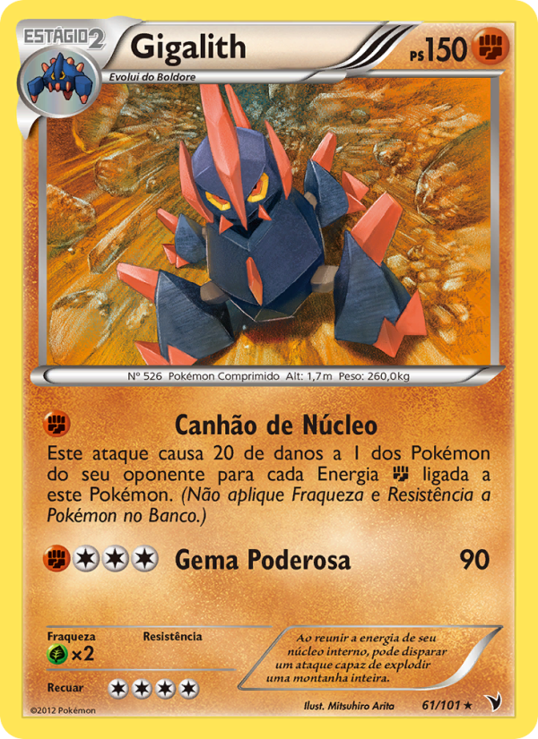 Gigalith 61 — Vitórias Nobres (Portuguese Pokémon TCG card)
