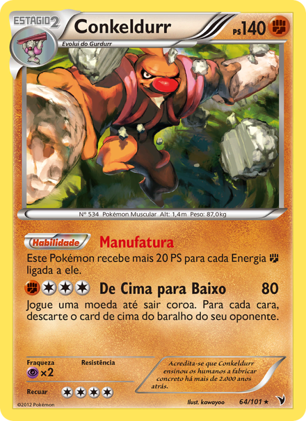 Conkeldurr 64 — Vitórias Nobres (Portuguese Pokémon TCG card)