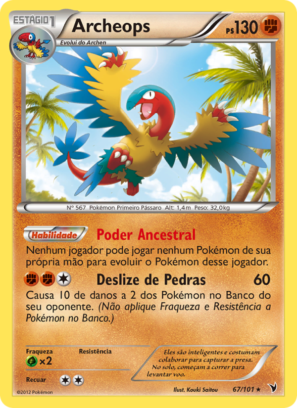 Archeops 67 — Vitórias Nobres (Portuguese Pokémon TCG card)