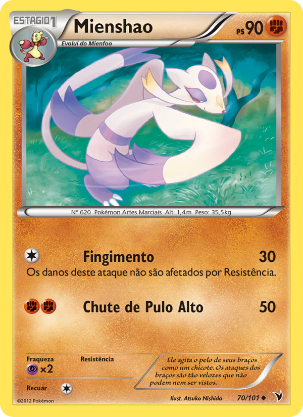 Mienshao 70 — Vitórias Nobres (Portuguese Pokémon TCG card)