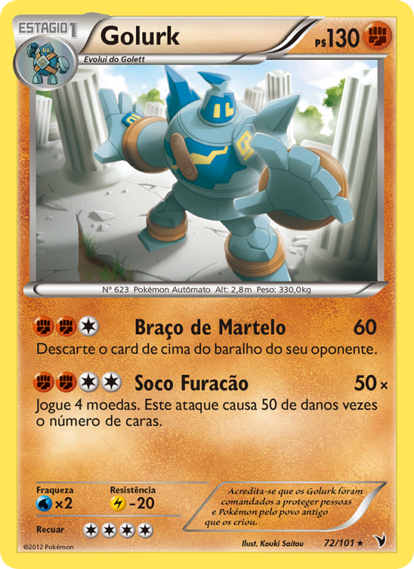 Golurk 72 — Vitórias Nobres (Portuguese Pokémon TCG card)