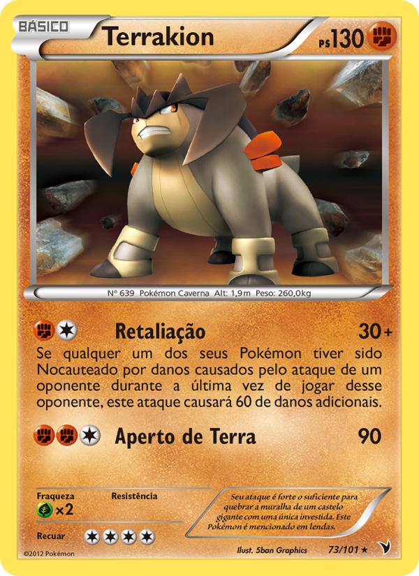 Terrakion 73 — Vitórias Nobres (Portuguese Pokémon TCG card)