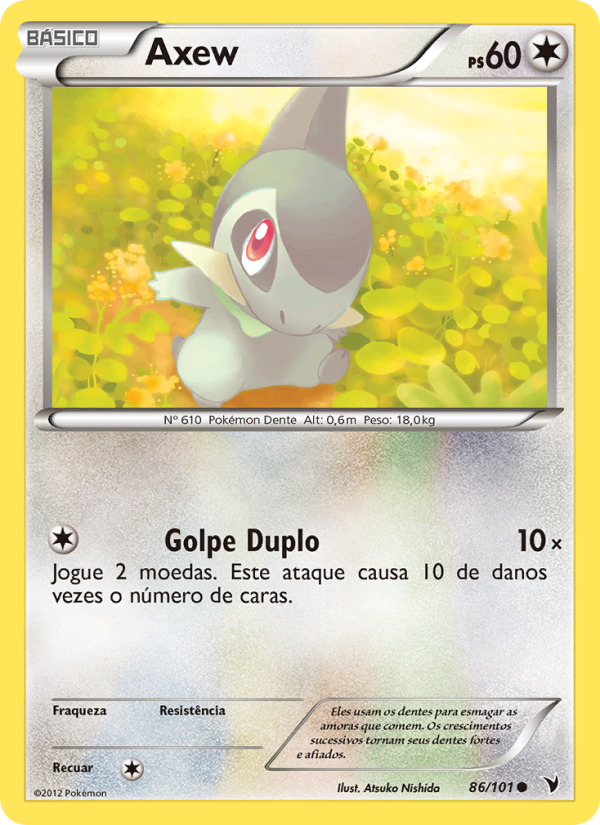 Axew 86 — Vitórias Nobres (Portuguese Pokémon TCG card)