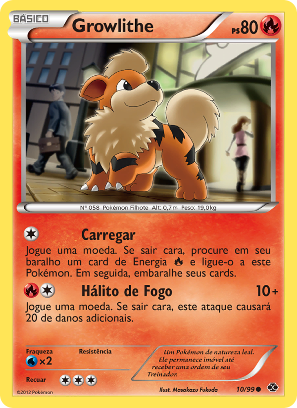 Growlithe 10 — Próximos Destinos (Portuguese Pokémon TCG card)