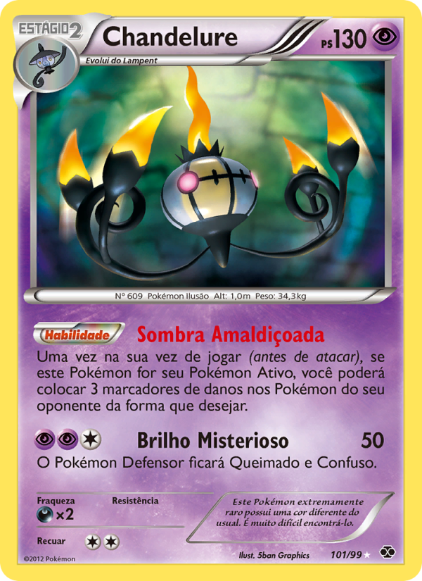 Chandelure 101 — Next Destinies (Portuguese Pokémon TCG card)