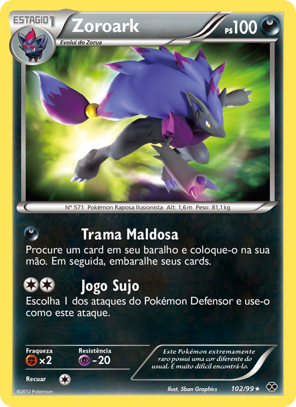 Zoroark 102 — Próximos Destinos (Portuguese Pokémon TCG card)