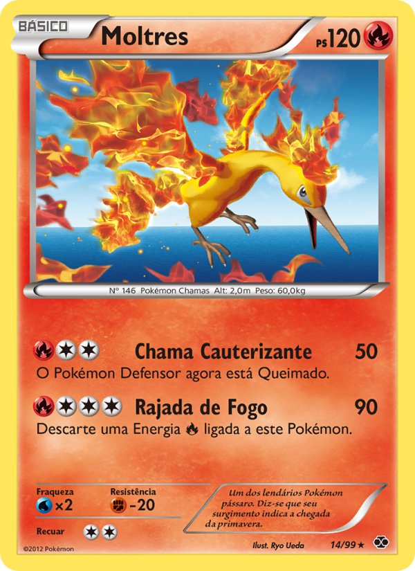 Moltres 14 — Próximos Destinos (Portuguese Pokémon TCG card)