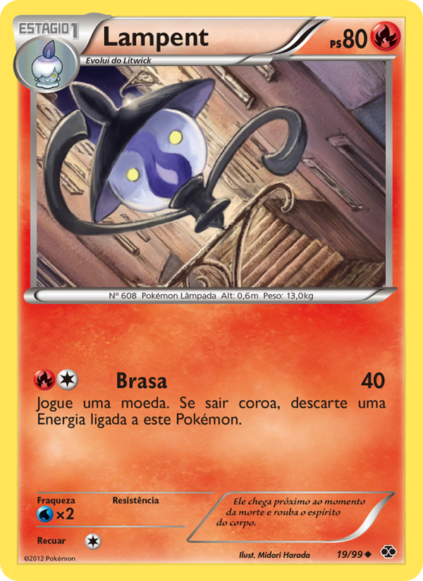 Lampent 19 — Próximos Destinos (Portuguese Pokémon TCG card)