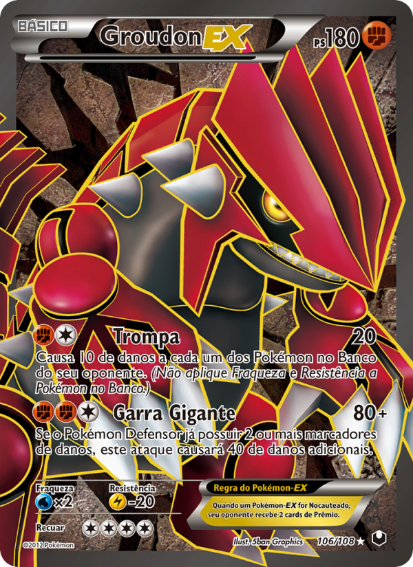 Groudon-EX 106 — Exploradores da Escuridão (Portuguese Pokémon TCG card)