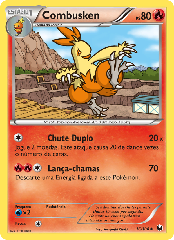 Combusken 16 — Dark Explorers (Portuguese Pokémon TCG card)