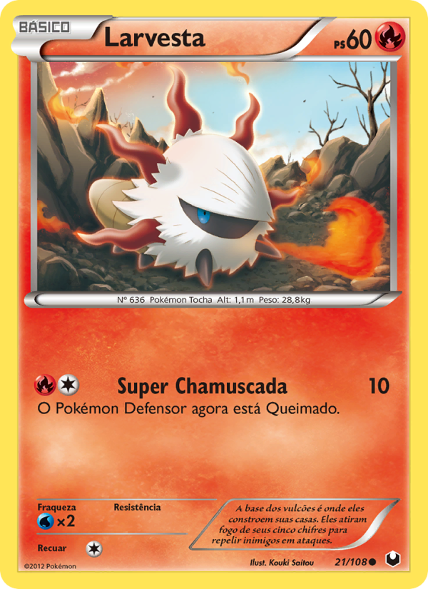 Larvesta 21 — Exploradores da Escuridão (Portuguese Pokémon TCG card)