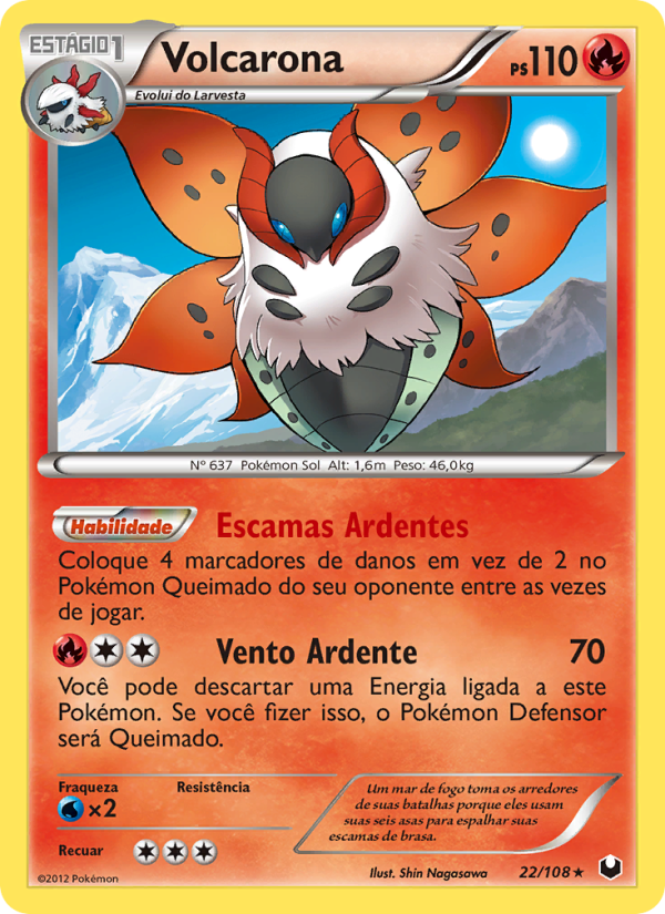 Volcarona 22 — Exploradores da Escuridão (Portuguese Pokémon TCG card)