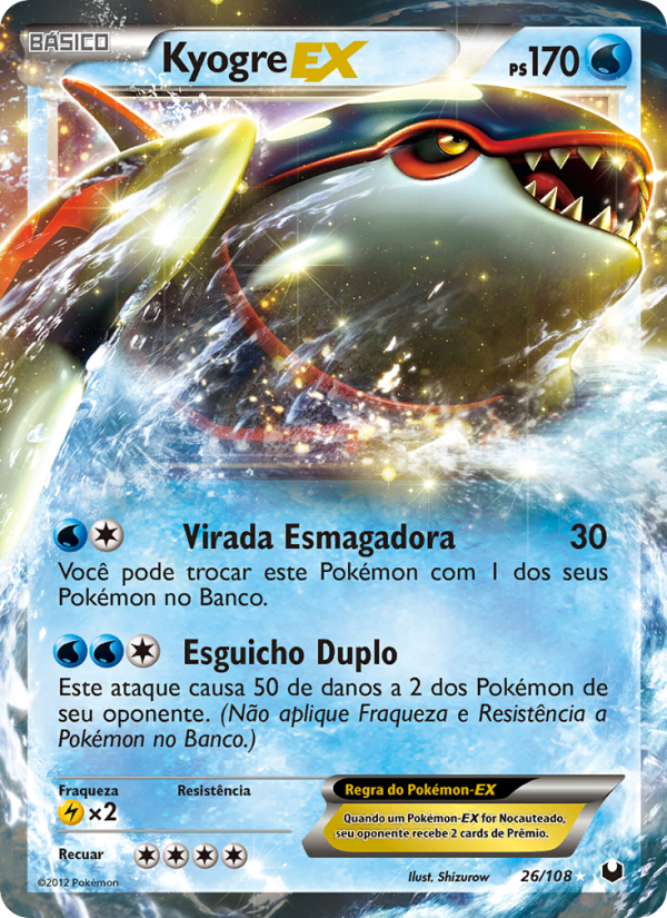 Kyogre-EX 26 — Exploradores da Escuridão (Portuguese Pokémon TCG card)