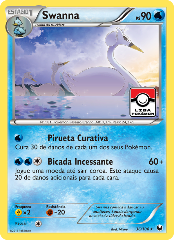 Swanna 36 — Exploradores da Escuridão (Portuguese Pokémon TCG card)