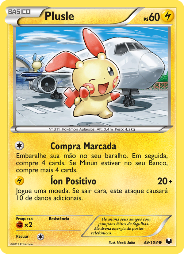 Plusle 39 — Exploradores da Escuridão (Portuguese Pokémon TCG card)