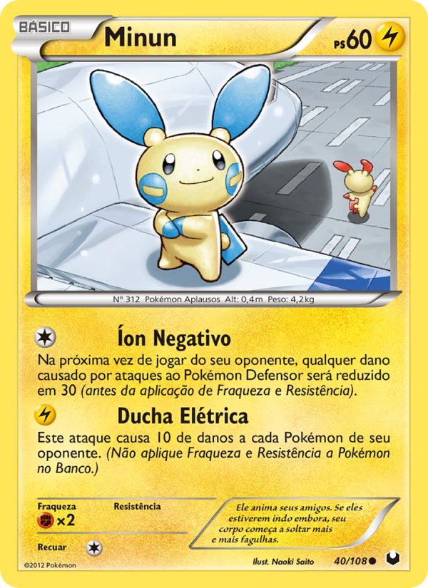 Minun 40 — Exploradores da Escuridão (Portuguese Pokémon TCG card)