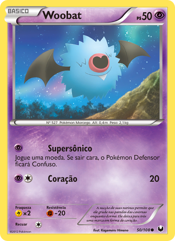 Woobat 50 — Exploradores da Escuridão (Portuguese Pokémon TCG card)