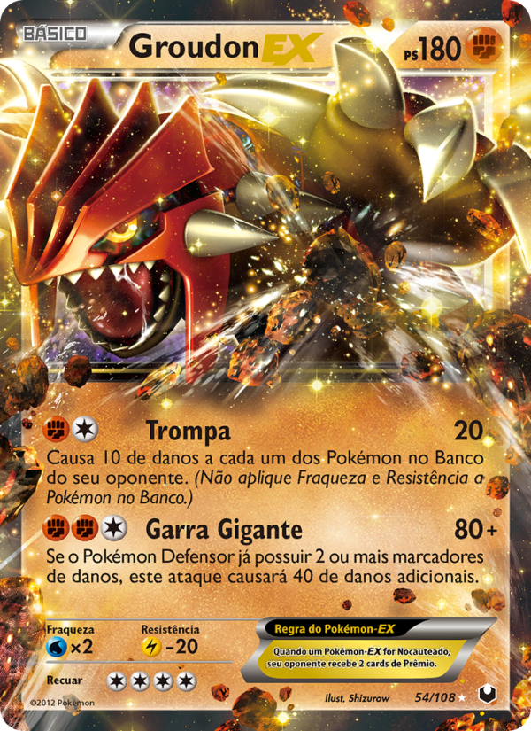 Groudon-EX 54 — Exploradores da Escuridão (Portuguese Pokémon TCG card)