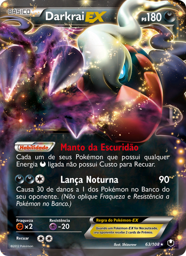 Darkrai-EX 63 — Exploradores da Escuridão (Portuguese Pokémon TCG card)