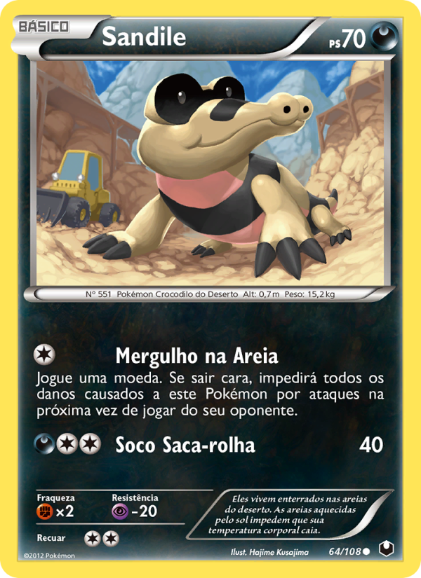 Sandile 64 — Exploradores da Escuridão (Portuguese Pokémon TCG card)