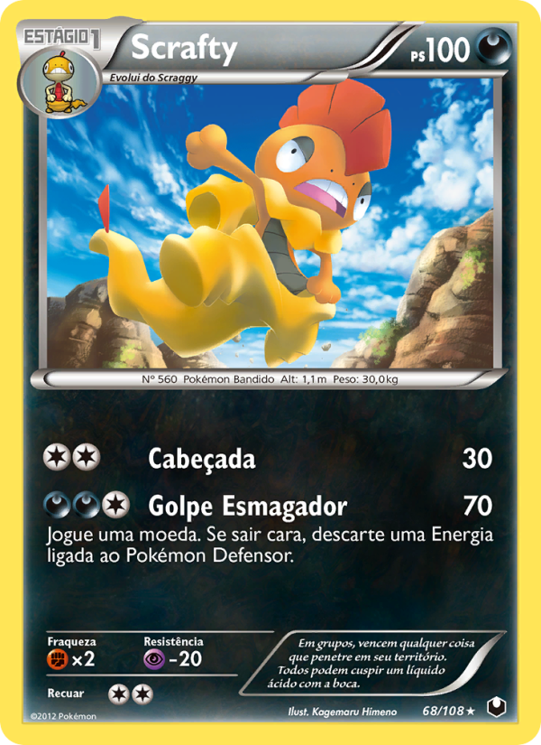 Scrafty 68 — Exploradores da Escuridão (Portuguese Pokémon TCG card)
