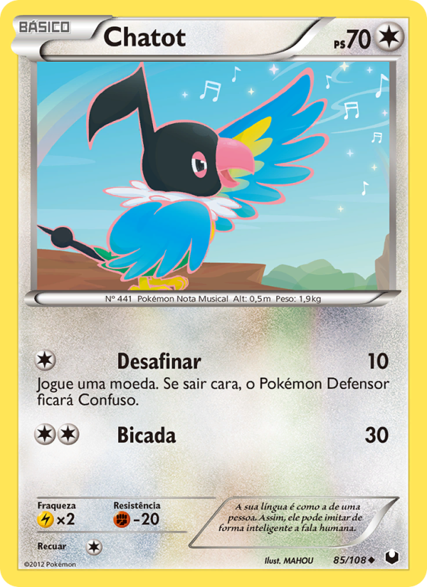 Chatot 85 — Dark Explorers (Portuguese Pokémon TCG card)
