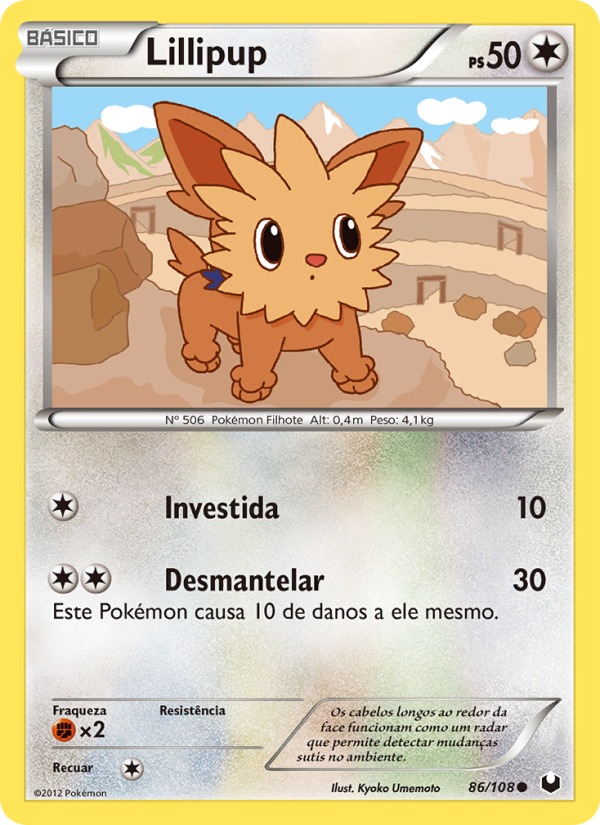 Lillipup 86 — Dark Explorers (Portuguese Pokémon TCG card)