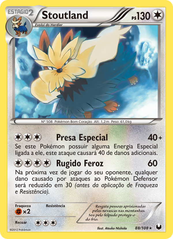 Stoutland 88 — Dark Explorers (Portuguese Pokémon TCG card)