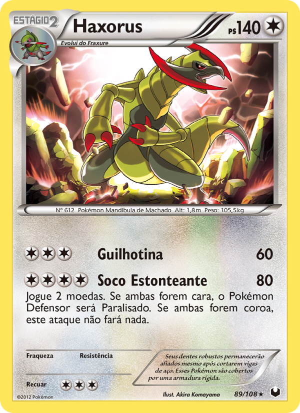 Haxorus 89 — Dark Explorers (Portuguese Pokémon TCG card)