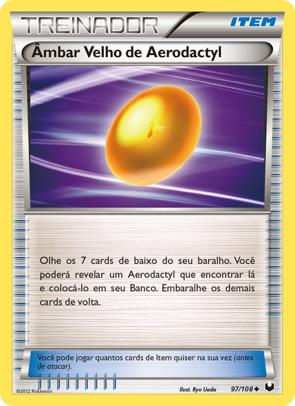 Âmbar Velho de Aerodactyl 97 — Exploradores da Escuridão (Portuguese Pokémon TCG card)