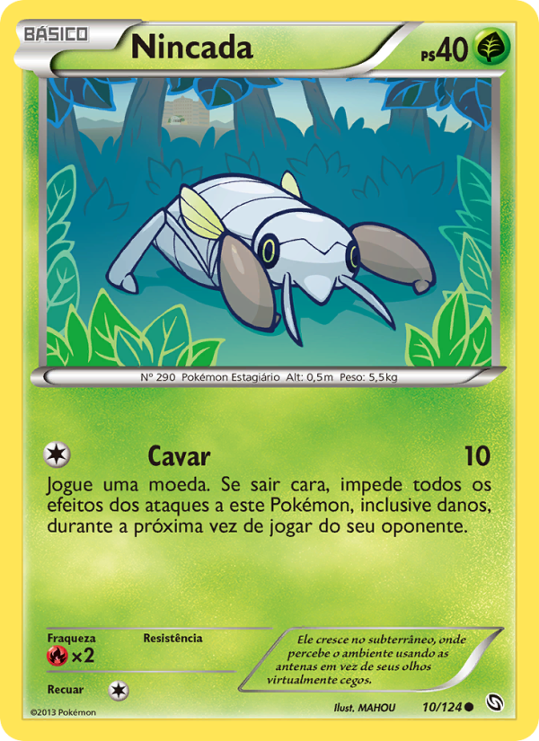 Nincada 10 — Dragões Enaltecidos (Portuguese Pokémon TCG card)