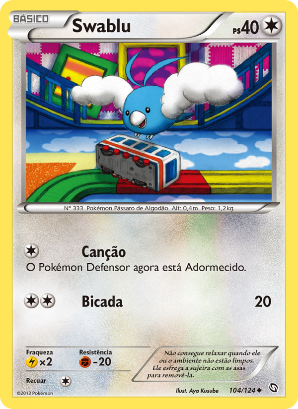 Swablu 104 — Dragões Enaltecidos (Portuguese Pokémon TCG card)