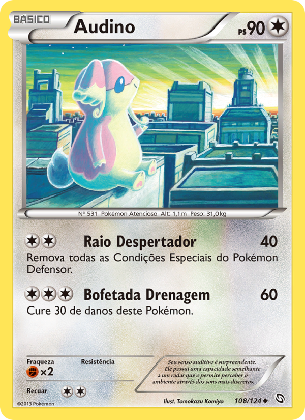 Audino 108 — Dragões Enaltecidos (Portuguese Pokémon TCG card)