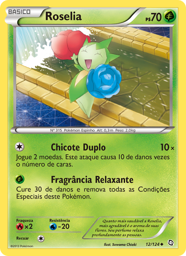Roselia 12 — Dragons Exalted (Portuguese Pokémon TCG card)
