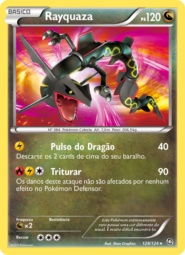 Rayquaza 128 — Dragões Enaltecidos (Portuguese Pokémon TCG card)