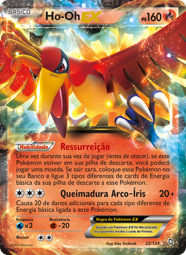 Ho-Oh-EX 22 — Dragões Enaltecidos (Portuguese Pokémon TCG card)