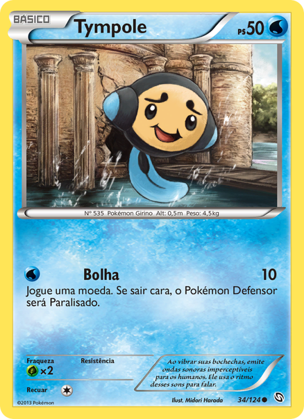 Tympole 34 — Dragões Enaltecidos (Portuguese Pokémon TCG card)