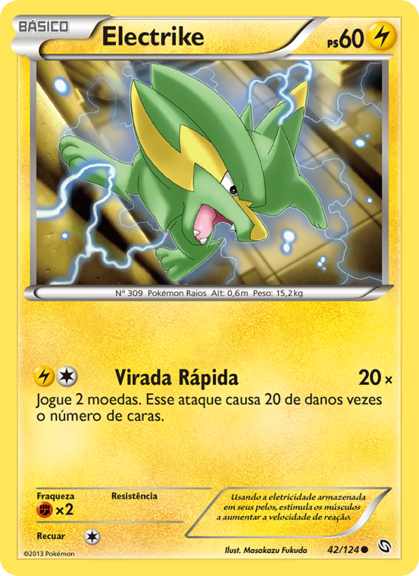 Electrike 42 — Dragões Enaltecidos (Portuguese Pokémon TCG card)