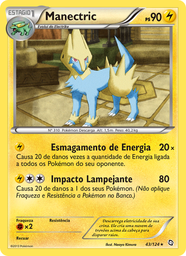 Manectric 43 — Dragões Enaltecidos (Portuguese Pokémon TCG card)