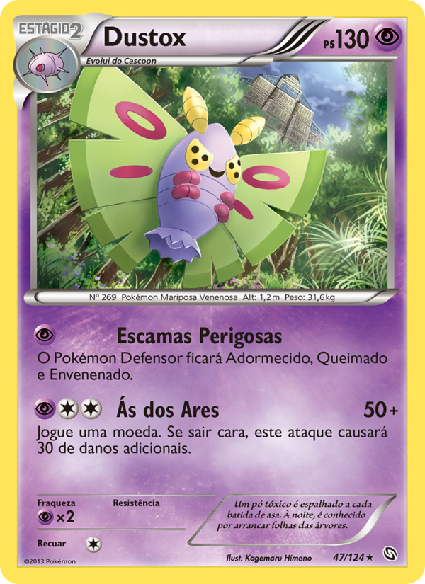Dustox 47 — Dragões Enaltecidos (Portuguese Pokémon TCG card)