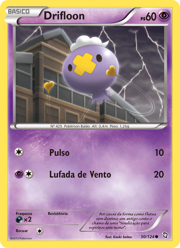Drifloon 50 — Dragões Enaltecidos (Portuguese Pokémon TCG card)