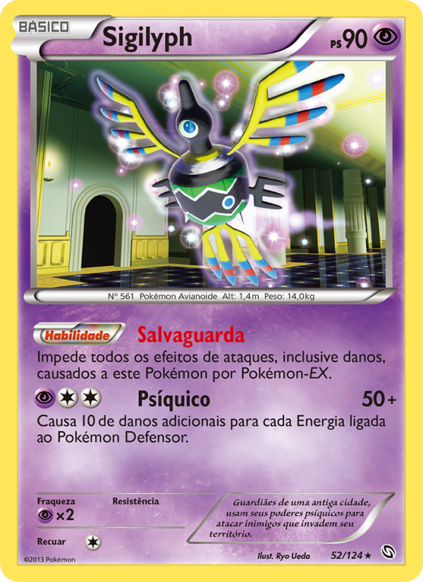 Sigilyph 52 — Dragões Enaltecidos (Portuguese Pokémon TCG card)