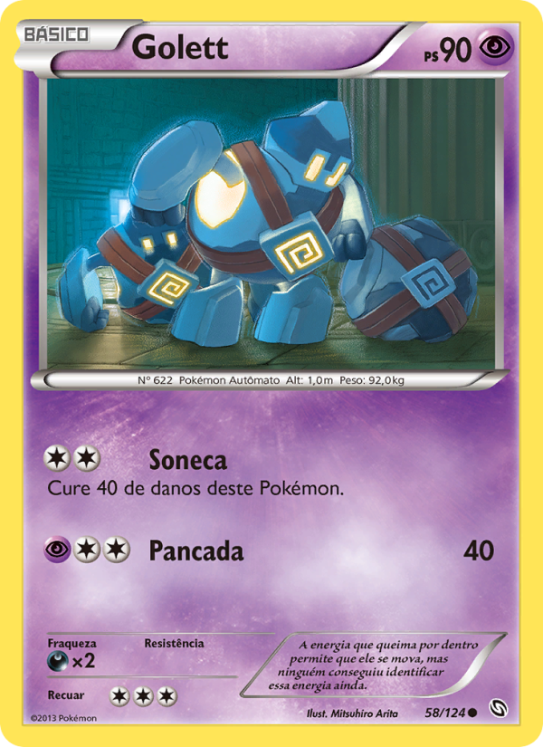 Golett 58 — Dragões Enaltecidos (Portuguese Pokémon TCG card)