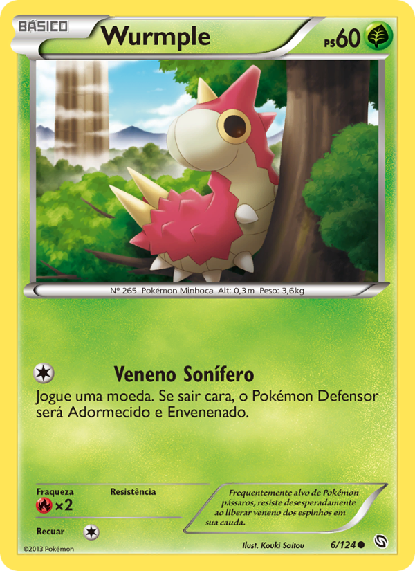 Wurmple 6 — Dragões Enaltecidos (Portuguese Pokémon TCG card)