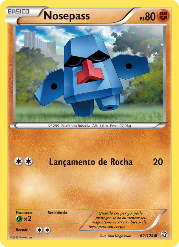 Nosepass 62 — Dragões Enaltecidos (Portuguese Pokémon TCG card)
