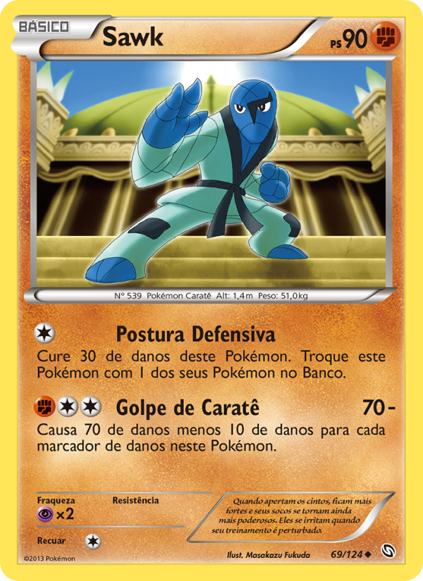 Sawk 69 — Dragões Enaltecidos (Portuguese Pokémon TCG card)