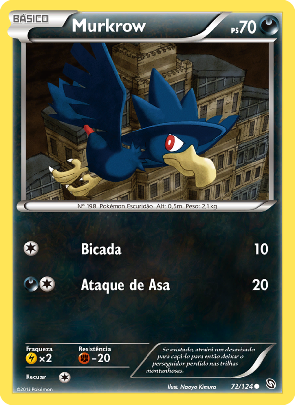 Murkrow 72 — Dragões Enaltecidos (Portuguese Pokémon TCG card)