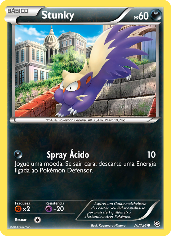 Stunky 76 — Dragões Enaltecidos (Portuguese Pokémon TCG card)