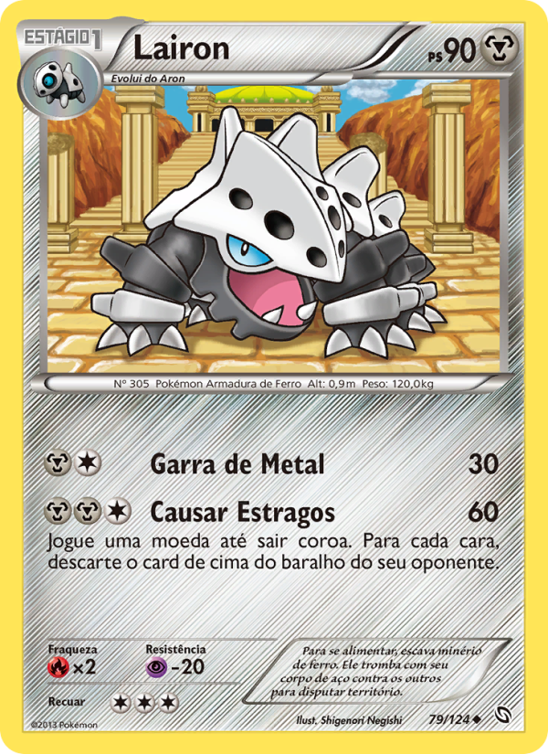 Lairon 79 — Dragões Enaltecidos (Portuguese Pokémon TCG card)
